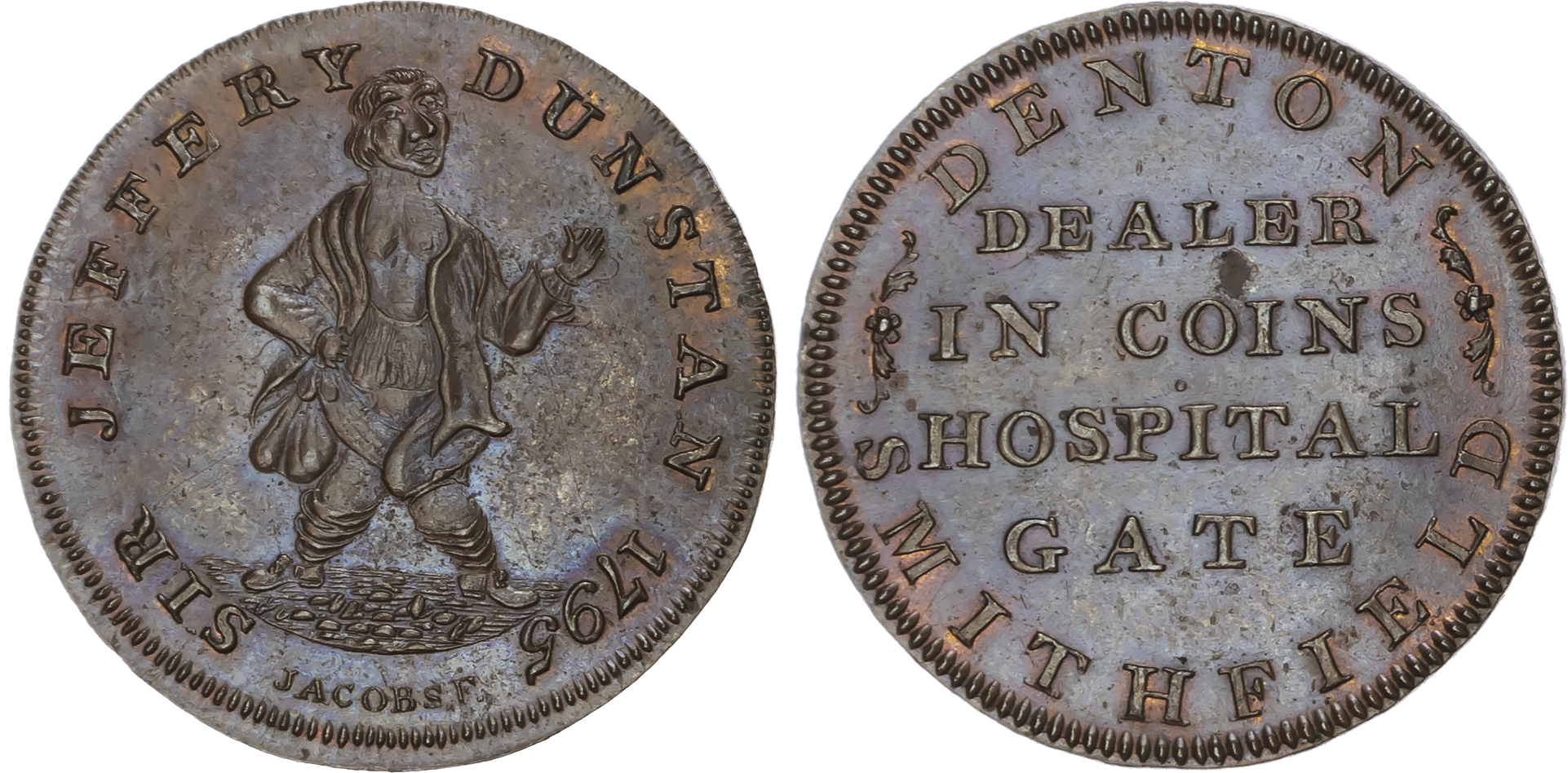 London, Smithfield Mathew Denton ‘Advertising Farthing’ 1795, Advertisement – ‘DEALER IN COINS etc., etc. rev.…