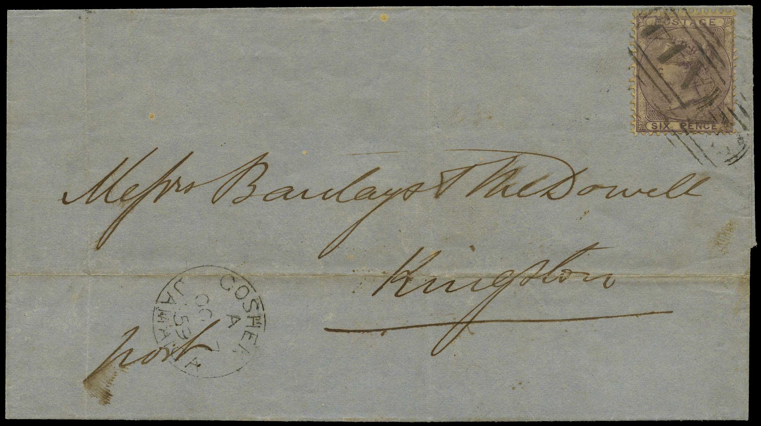GB USED ABROAD: 1860 Goshen “A44”...
