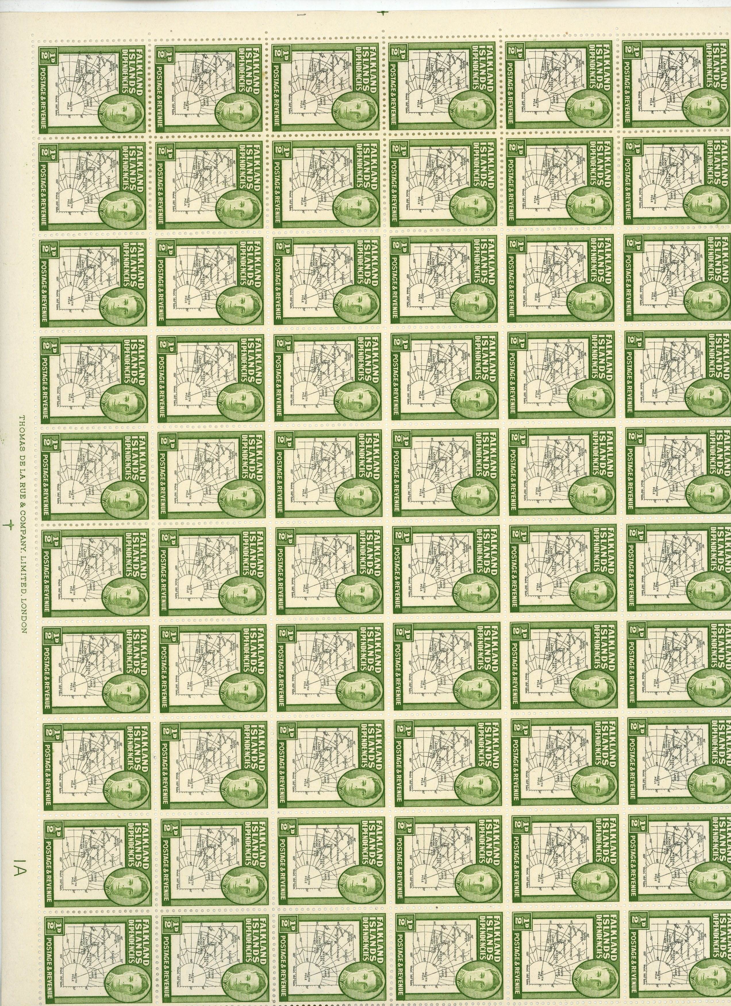 FID SG G1, a, aa, b, d sheet mint