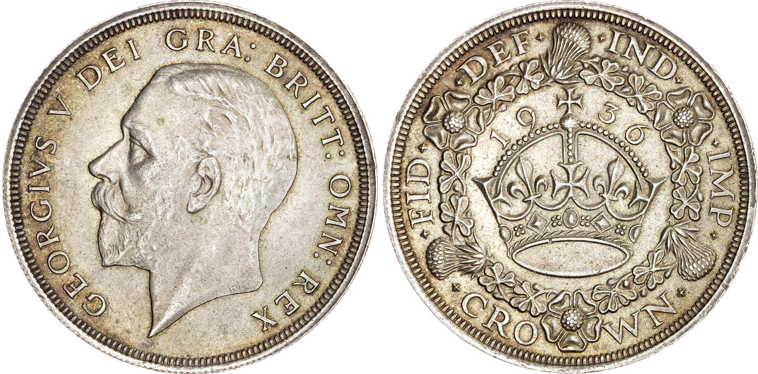 George V (1910-1936), Crown, 1936, wreath type.