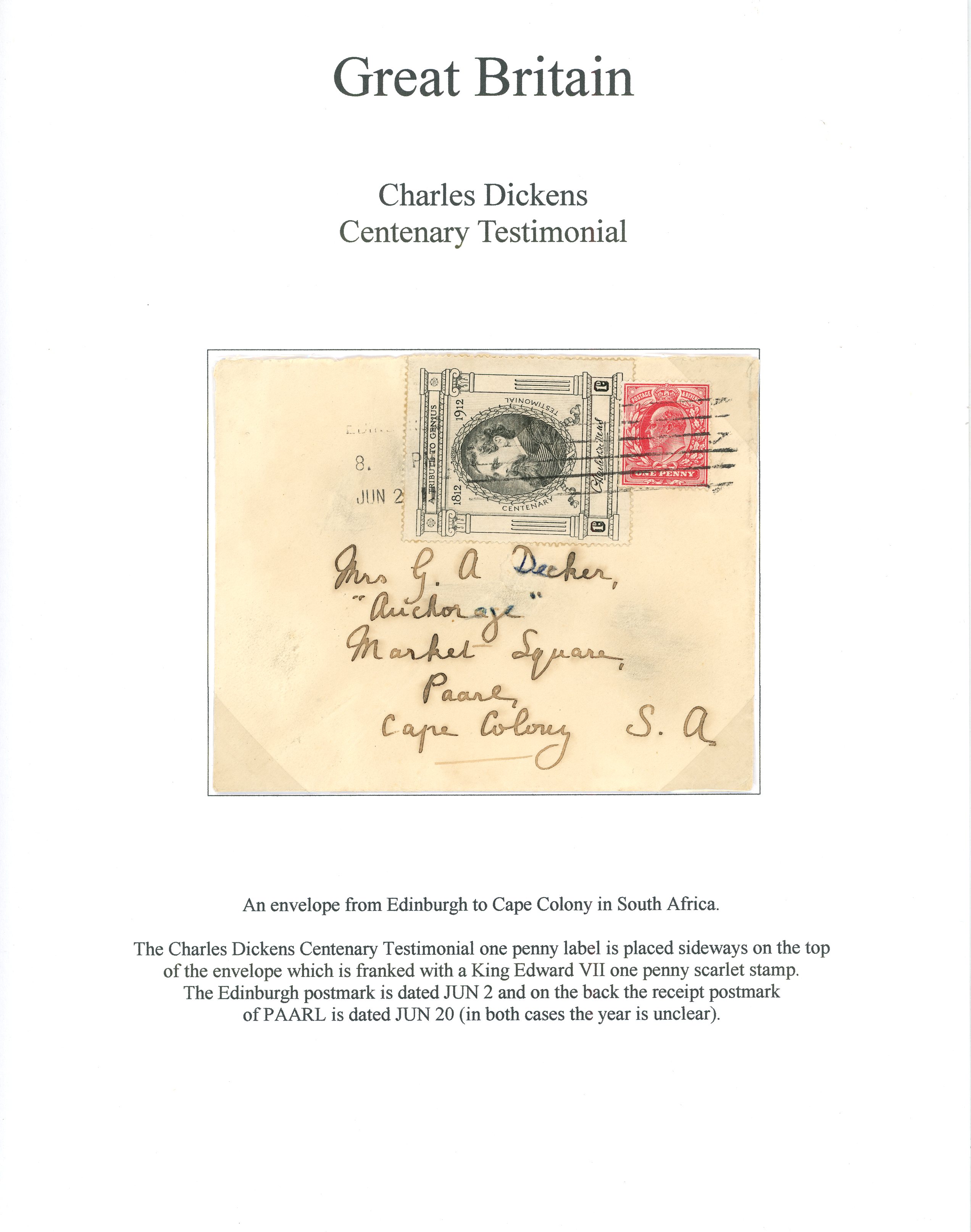 Great Britain 1911- 1970 Charles Dickens collection