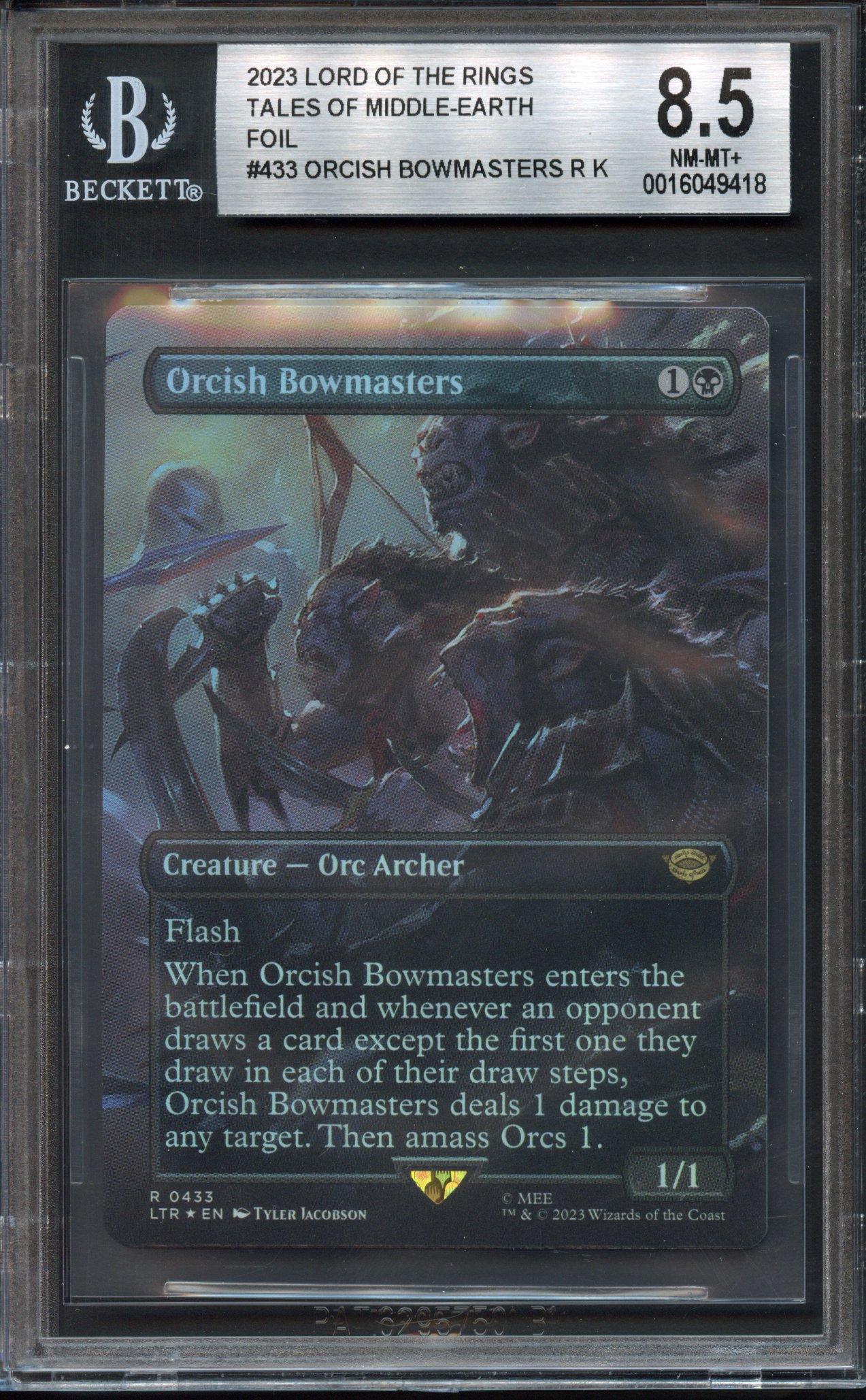 BGS 8.5 Orcish Bowmasters (borderless foil) - Tales of Middle-Earth