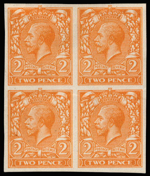GB SG 368 colour trial block of four