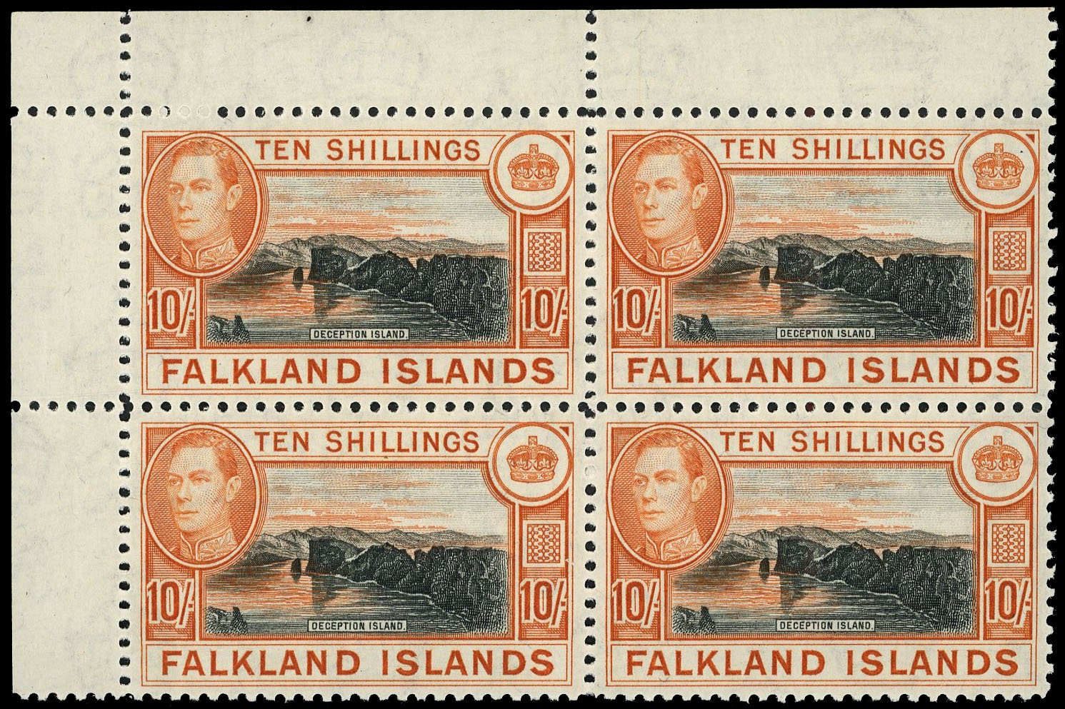 Falkland Is SG 162b block mint