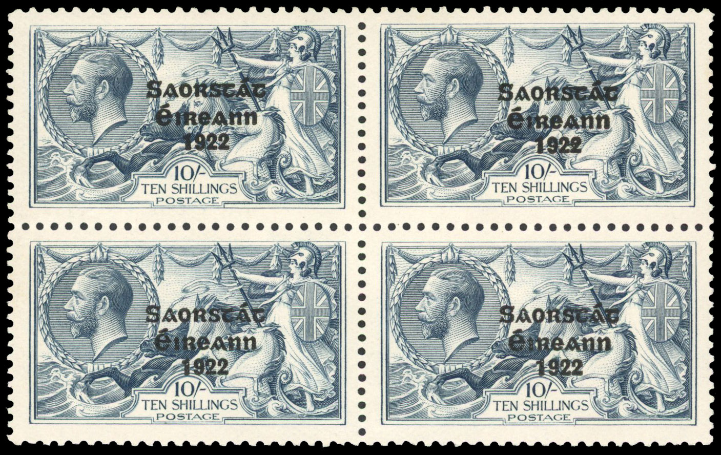 Ireland 1925-28 set of 3 narrow overprint blocks of 4