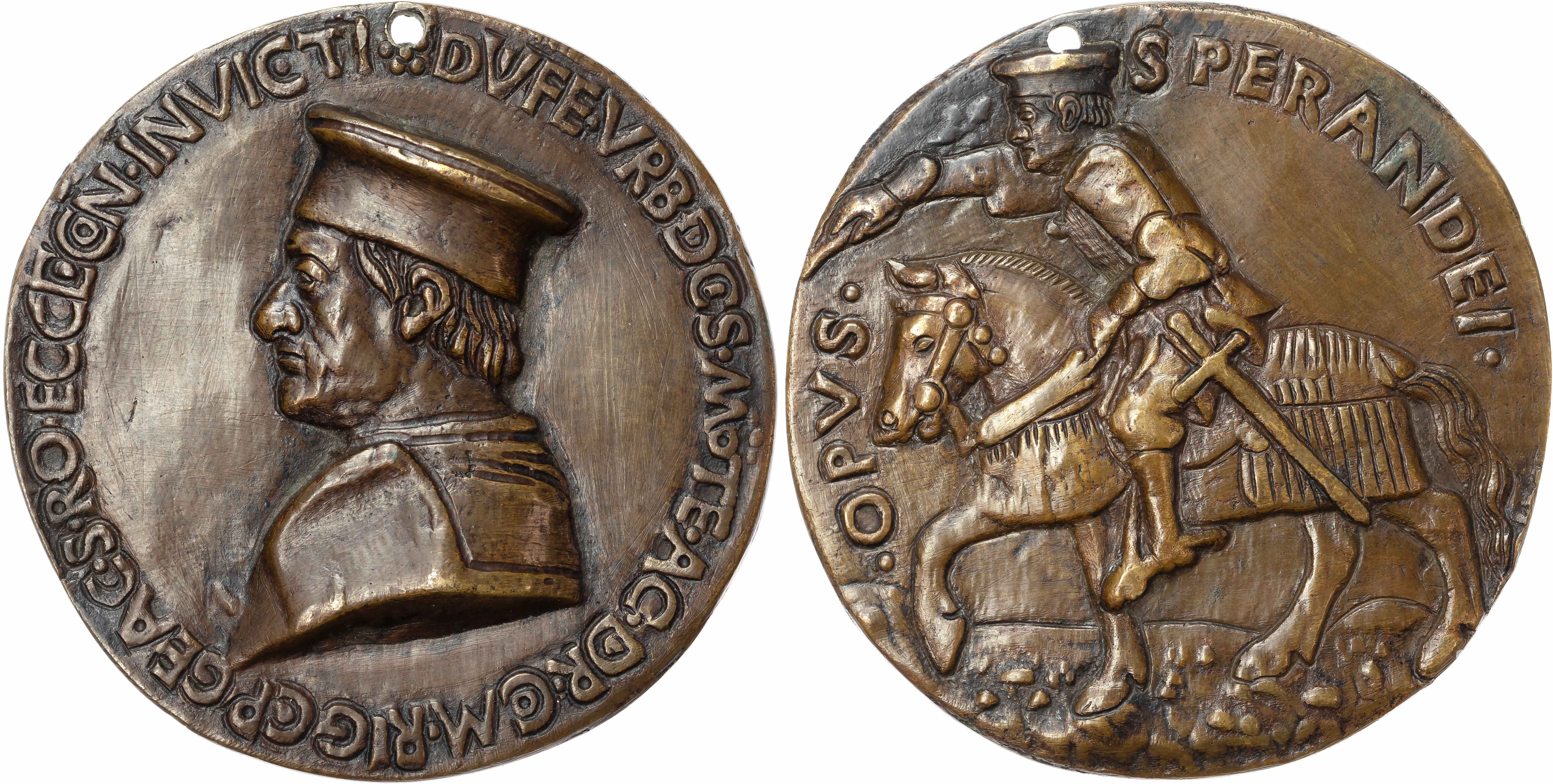 Italy, Federico da Montefeltro (1422-1482), Duke of Urbino, later cast copper medal.