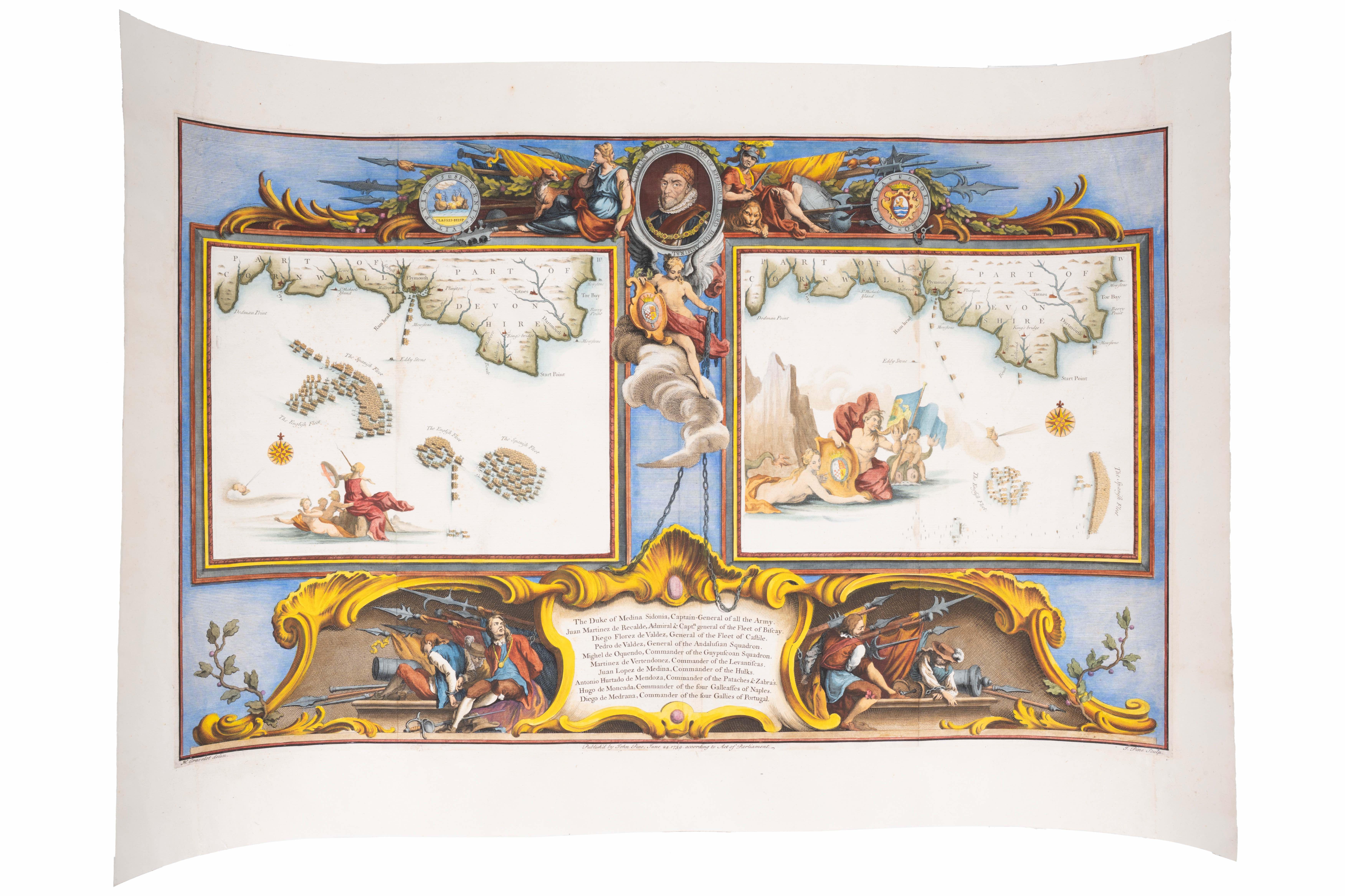 † Collection of three Pine (John): Charts of the Spanish Armada
