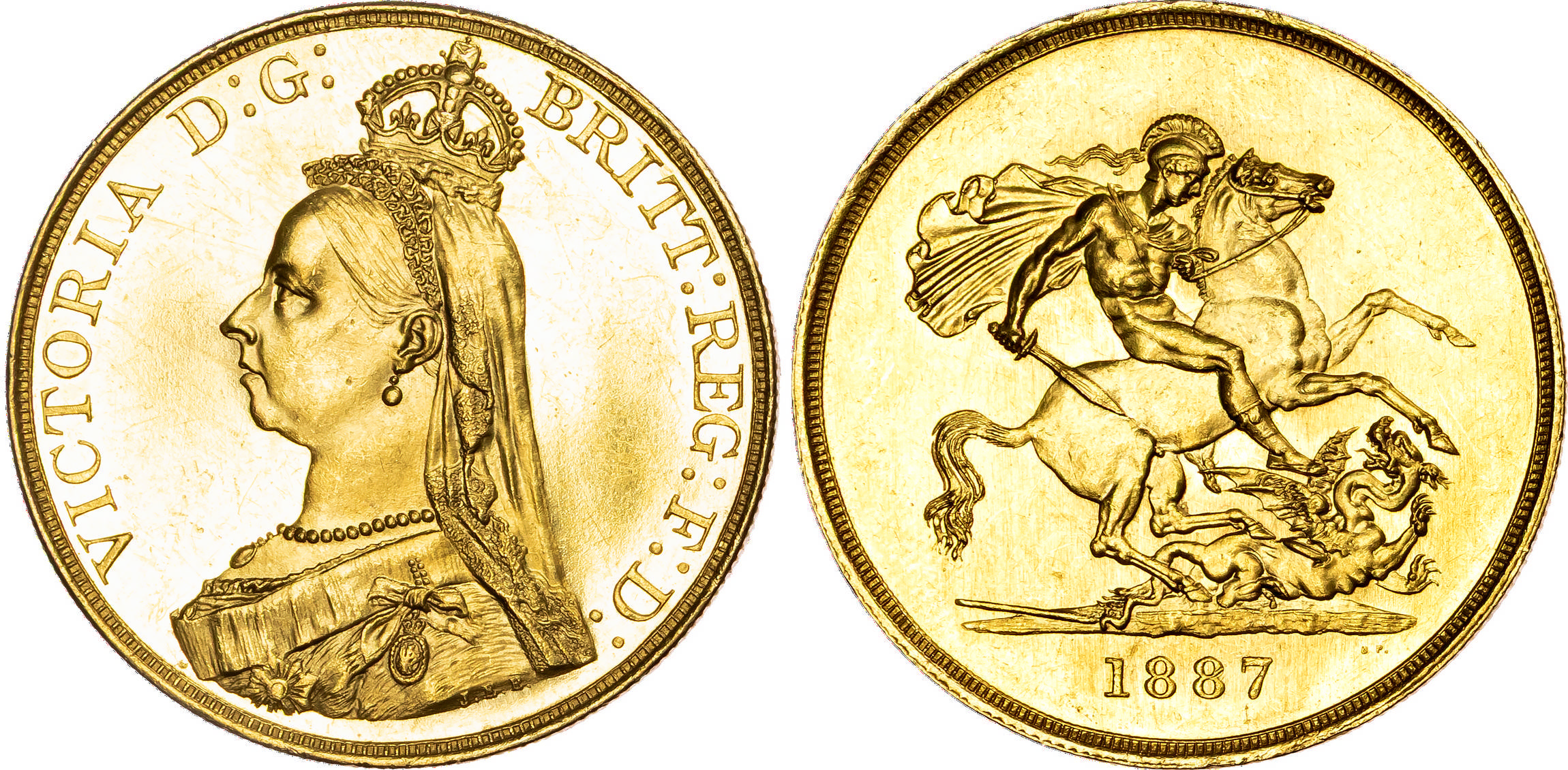 Victoria (1837-1901) Five Pounds, 1887. Jubilee type.