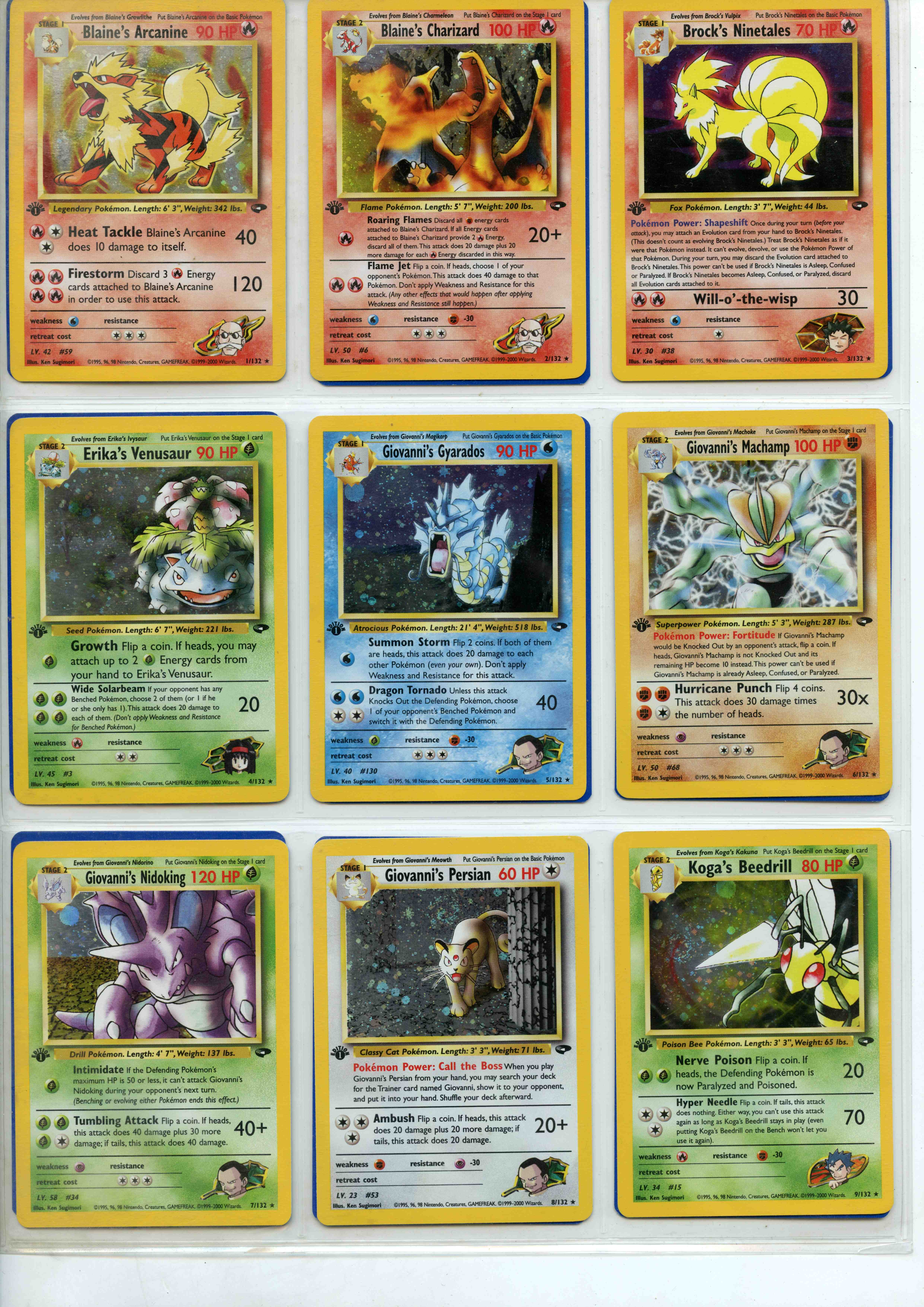 Pokemon TCG - Gym Challenge 1st Ed - Complete Set 132/132