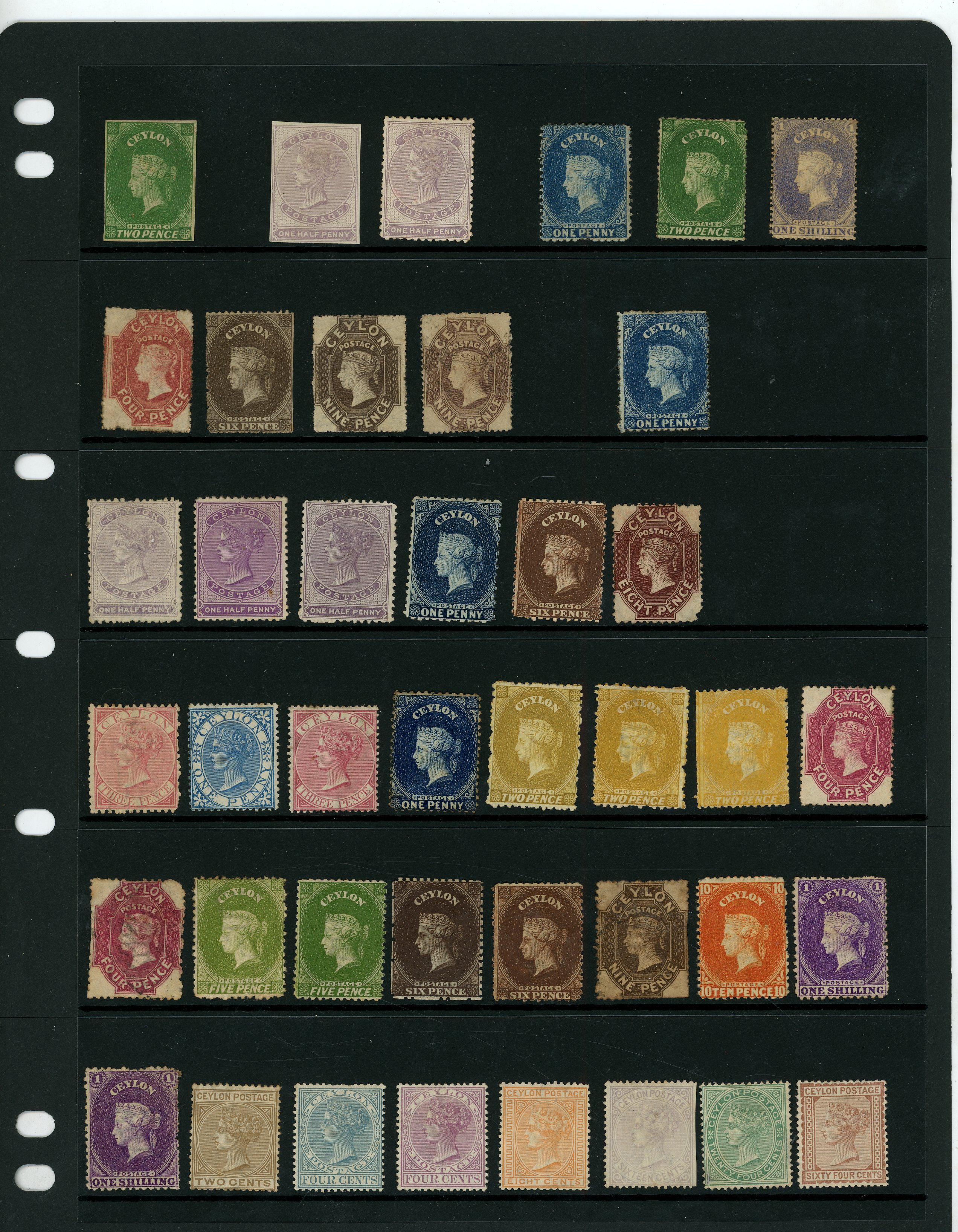 1857-99 mint/unused range (65) on two Hagners, mixed condition with toning and staining but including better stamps with...