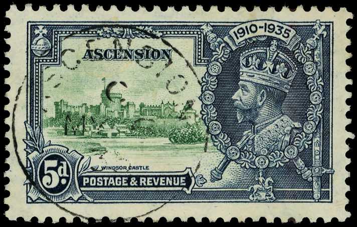 1935 Silver Jubilee 5d green and indigo,...