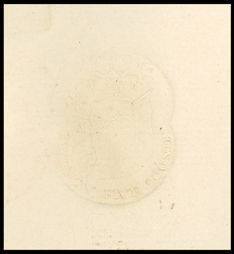 GB Late 1700s to 1800s leather bound sample book containing a wide range of impressed duty stamps