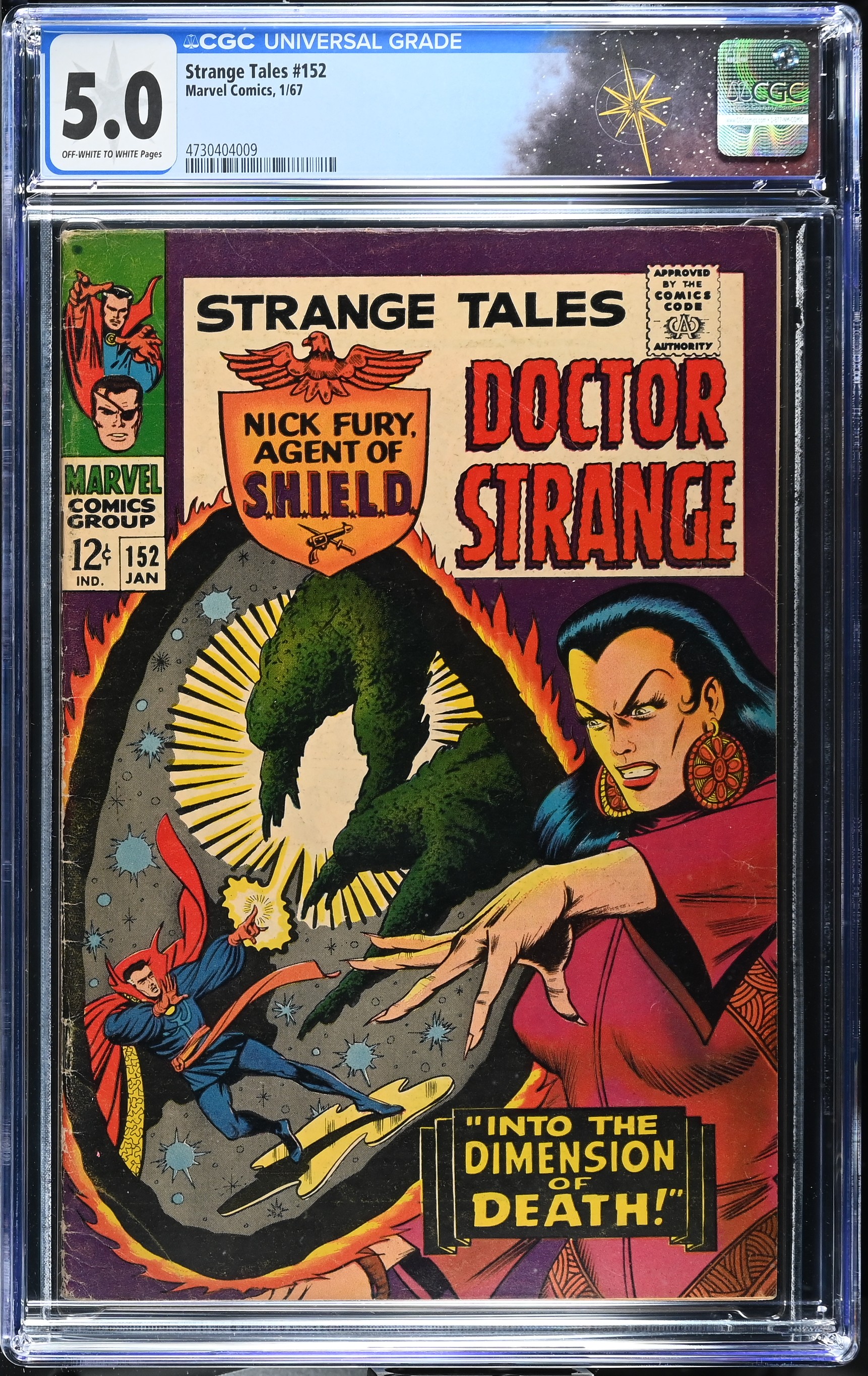 Strange Tales #152 CGC 5.0 1st Doctor Strange Name in Title (Marvel Comics, 1967) Off-White to White Pages