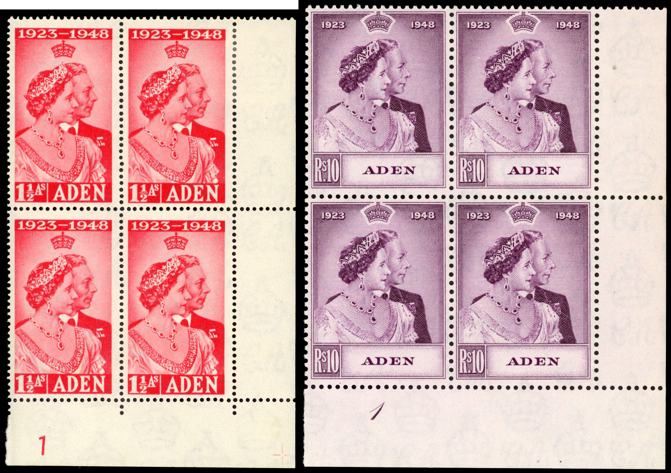 Aden SG 30-1 Plate blocks mint