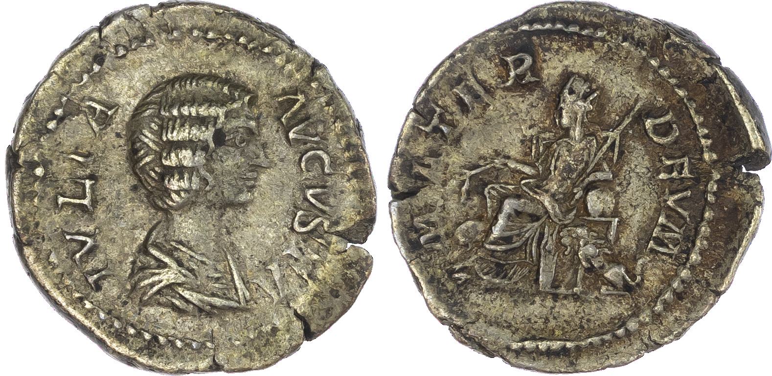 Julia Domna (AD 193-217) AR Denarius, Rome, AD 205, 3.25g. IVLIA AVGVSTA, draped bust of Julia Domna facing right. Rev.