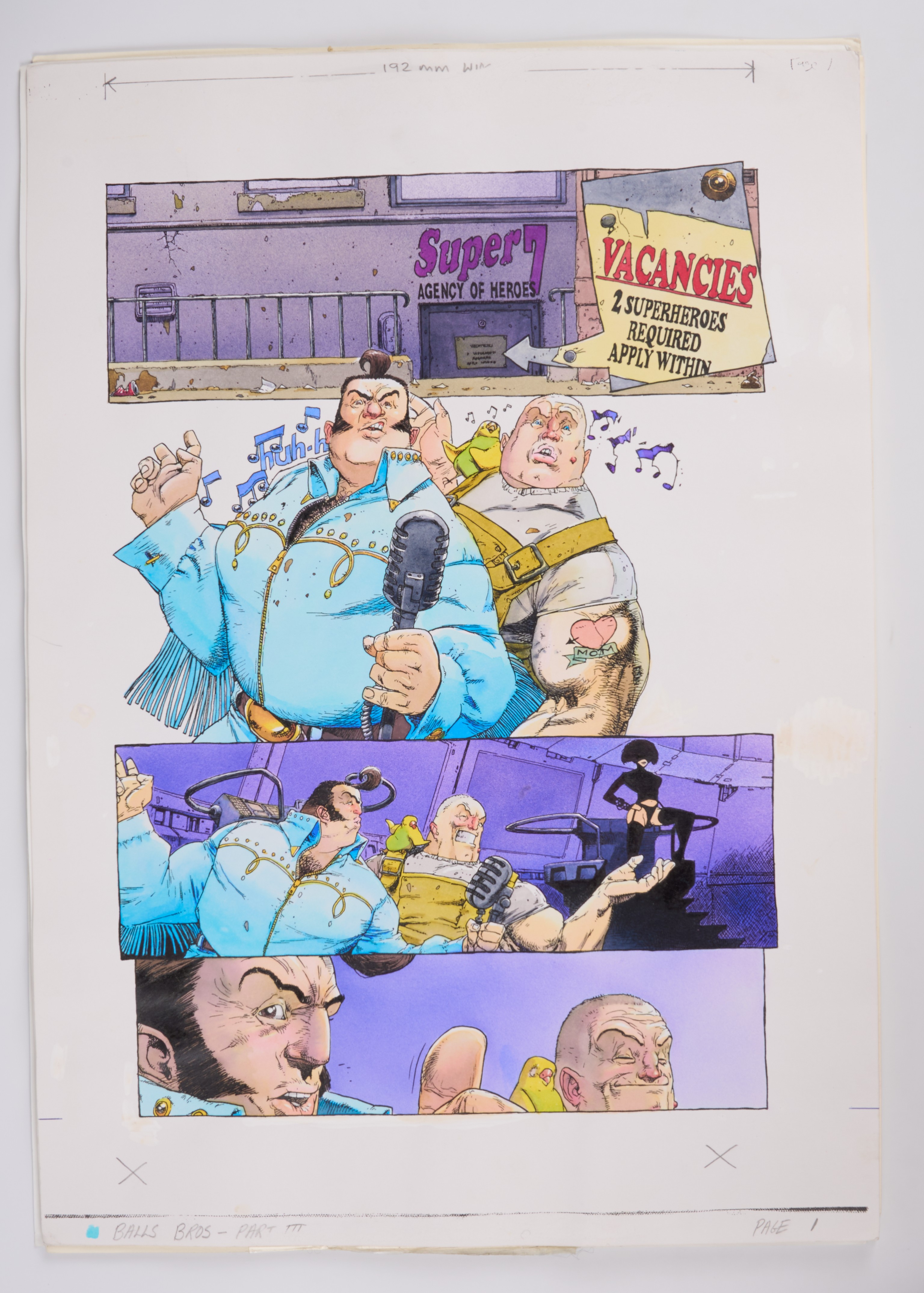 Kevin Walker 2000 AD Prog #1130 The Balls Brothers ‘Heroes For Hire Part 3’ Comics Pages (Fleetway, 1999) Total 9 Pages