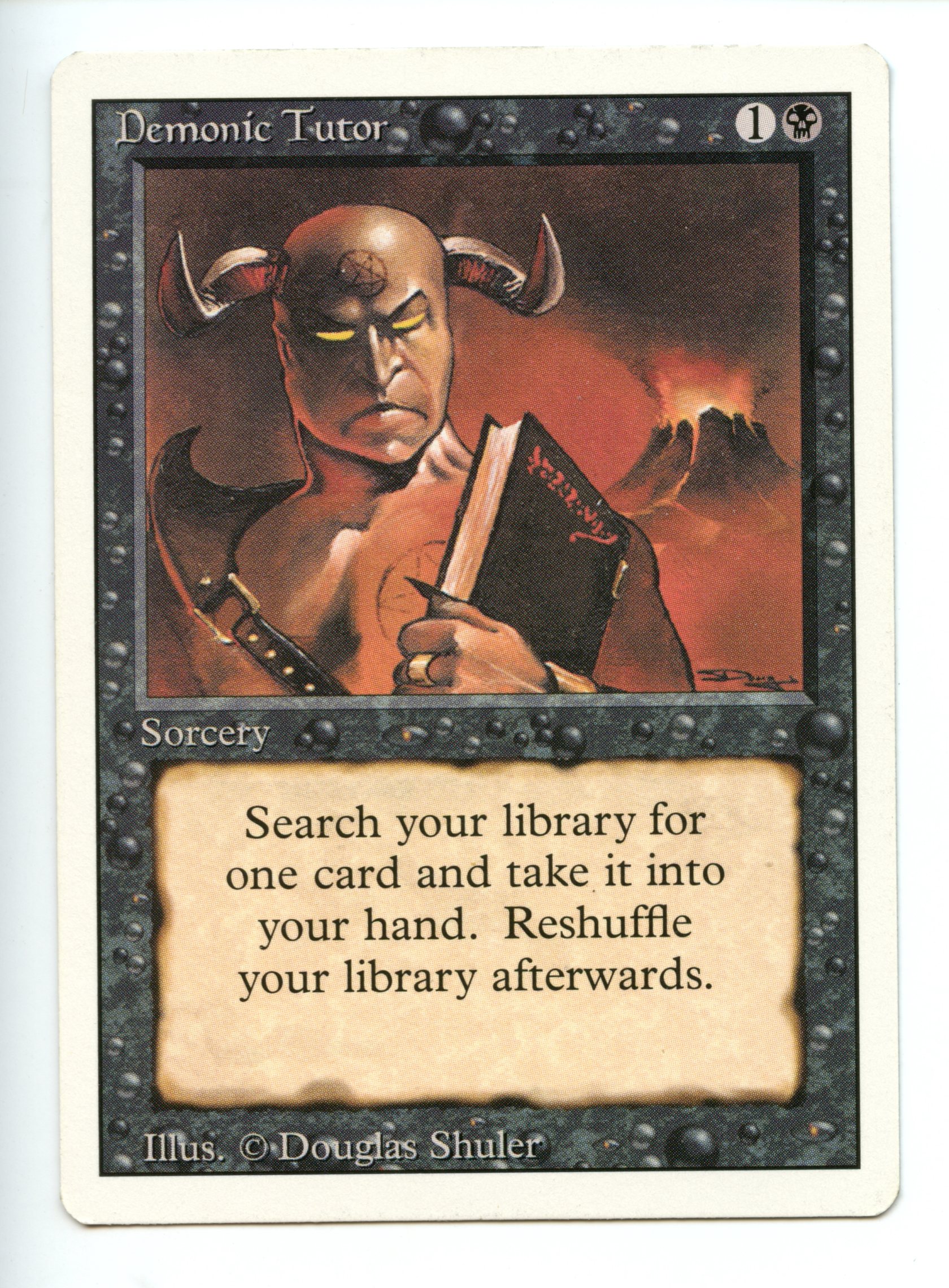 Magic the Gathering - Demonic Tutor  - Revised - Lightly Played