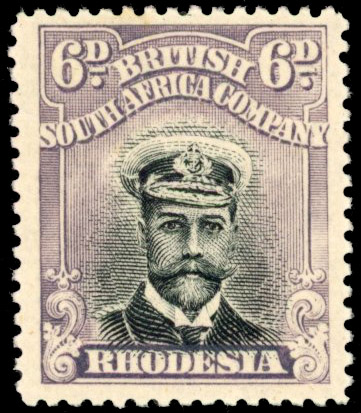 Rhodesia 6d SG 228 variant AH 10(B) mint