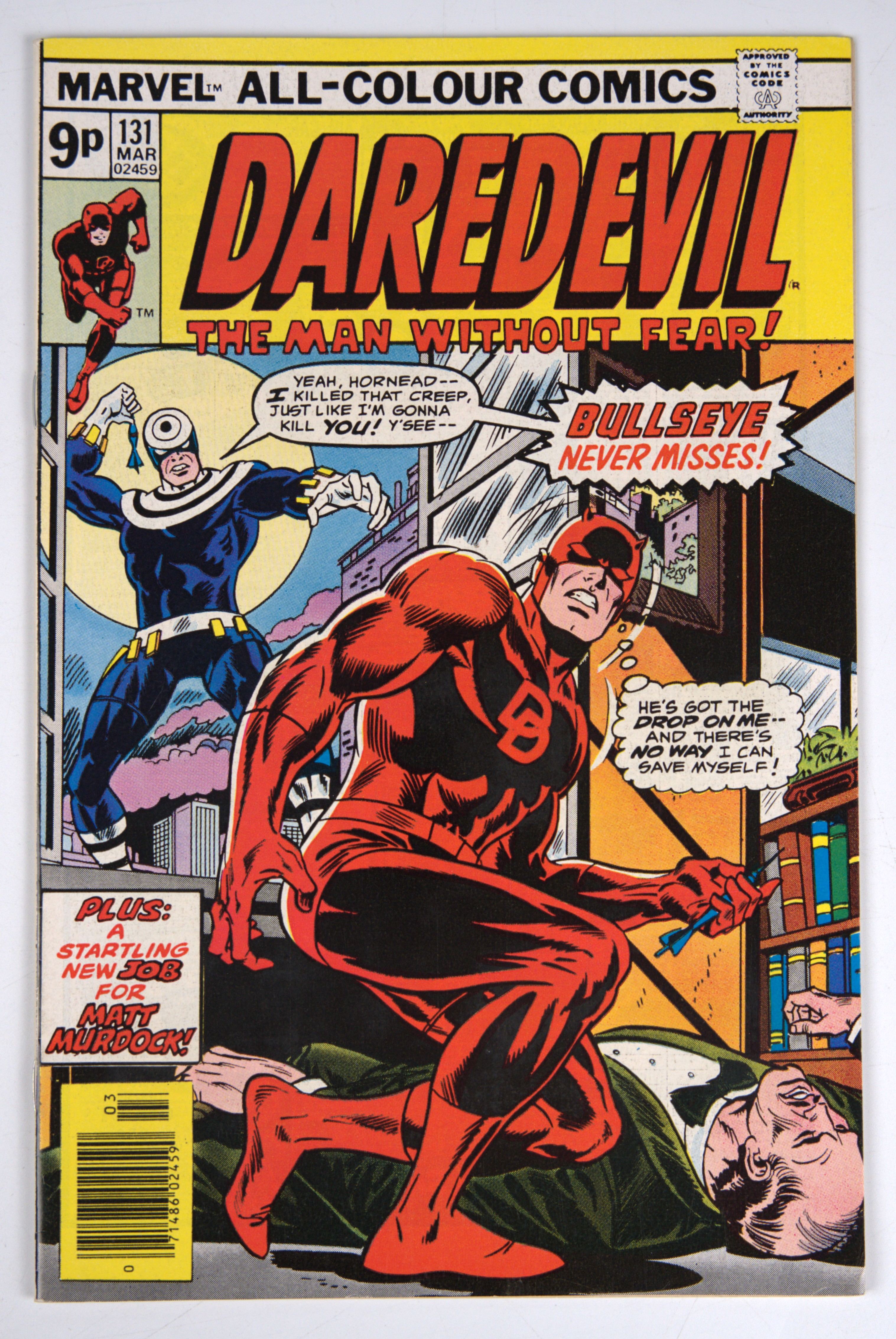 Daredevil #131 UK Edition 1st Appearance and Origin of Bullseye (Marvel Comics, 1976)