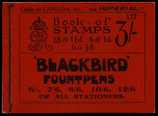 1927 (March) 3/- booklet (#117), most panes...