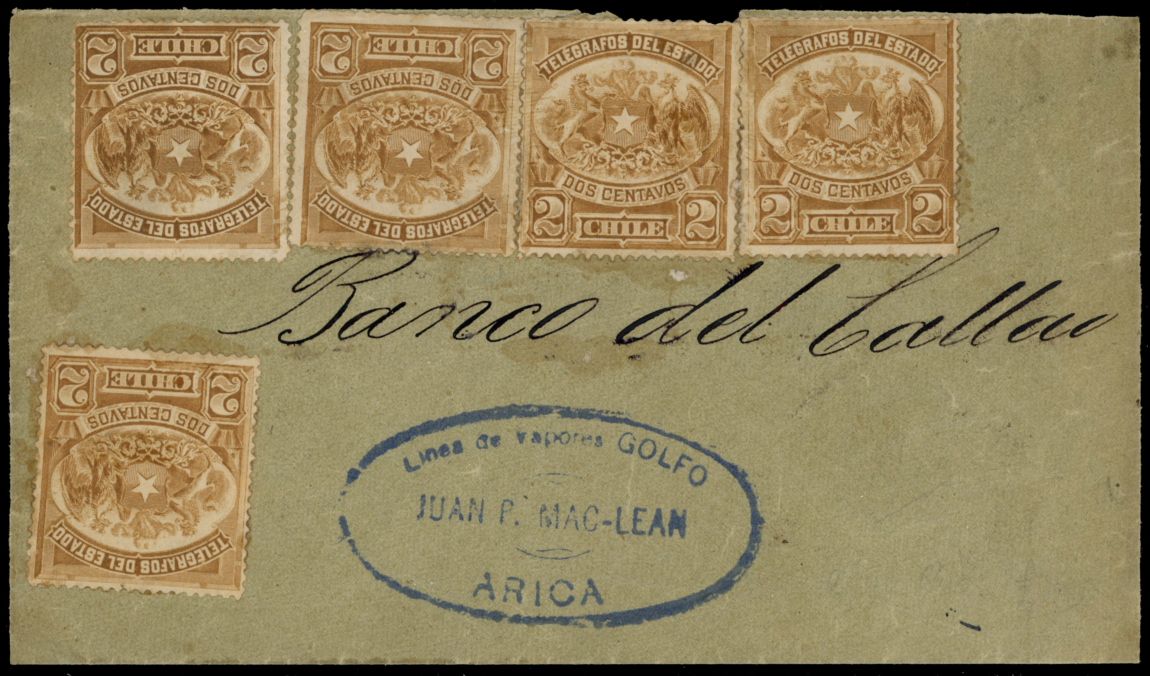 Peru (Chilean Occupation) 1891 envelope to Callao