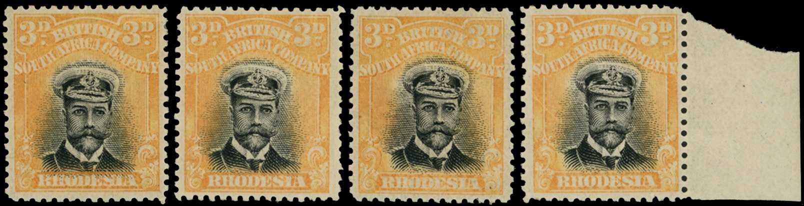1913-7 3d Head Die II, perf 14. Four...