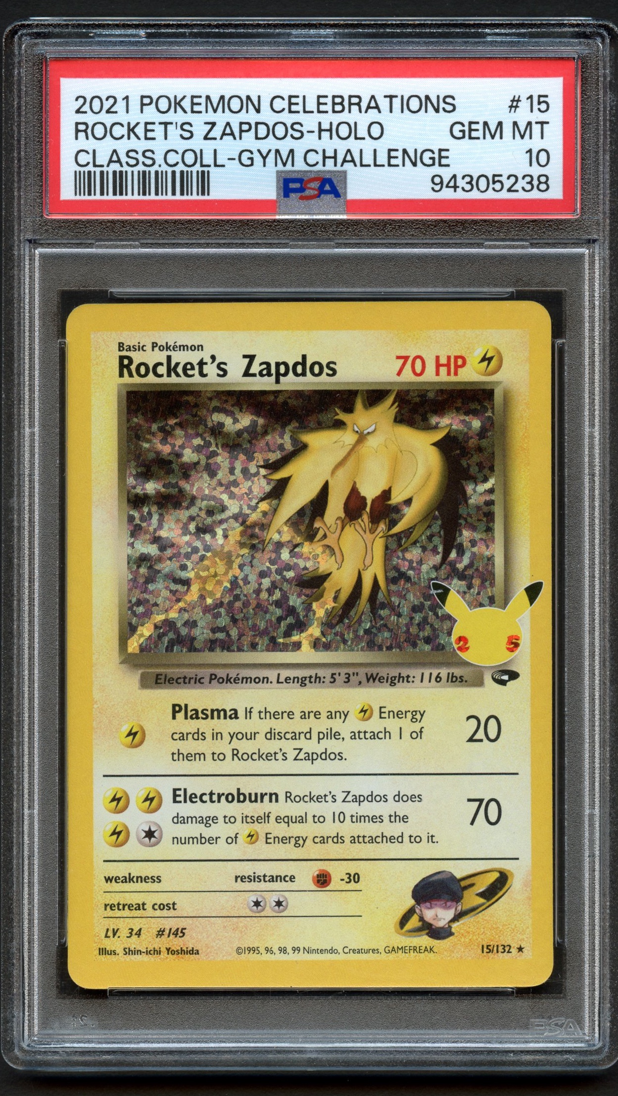 PSA 10 Rocket's Zapdos - Classic Collection Celebrations - 2021