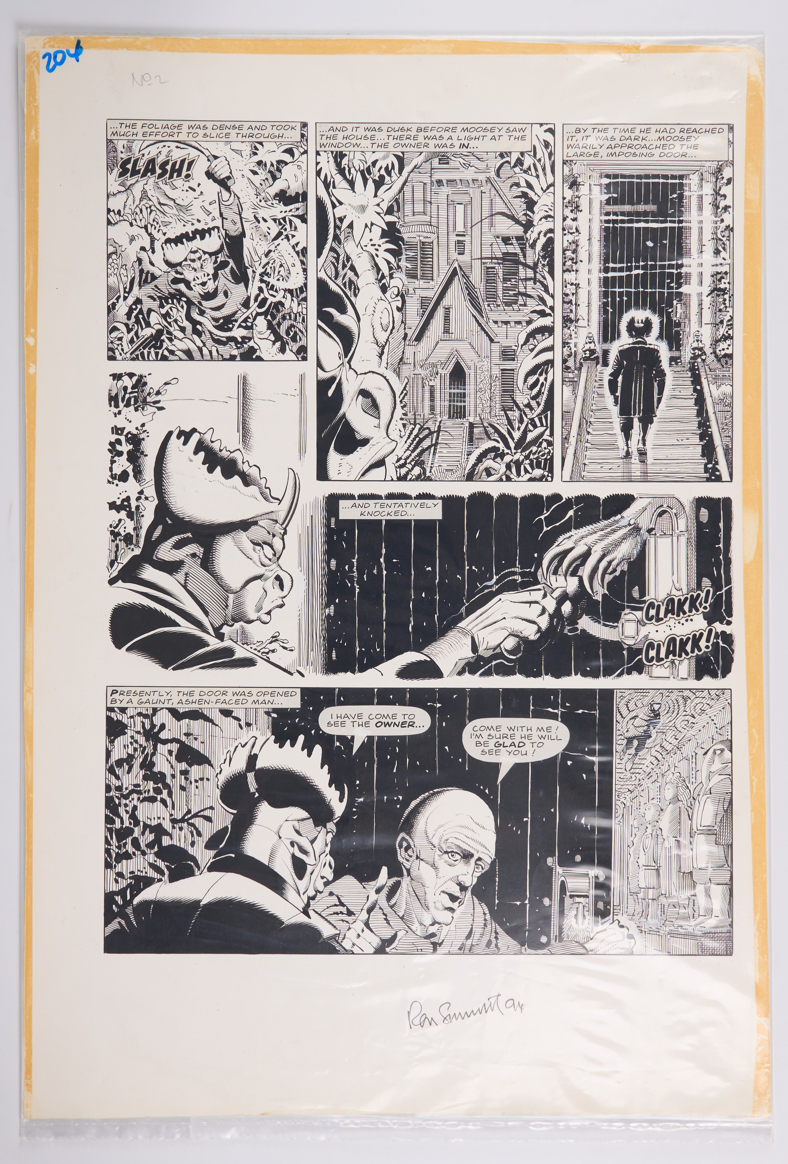 Ron Smith 2000 AD Prog #649 Moosey Story Pages Signed (Fleetway, 1989) Total 3