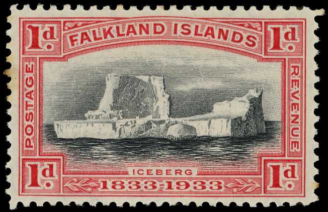 1933 Centenary 1d black and scarlet with...