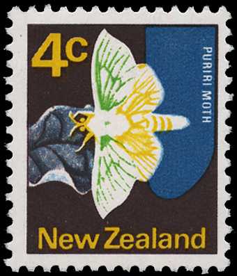 1973 unwatermarked 4ct Puriri Moth,...