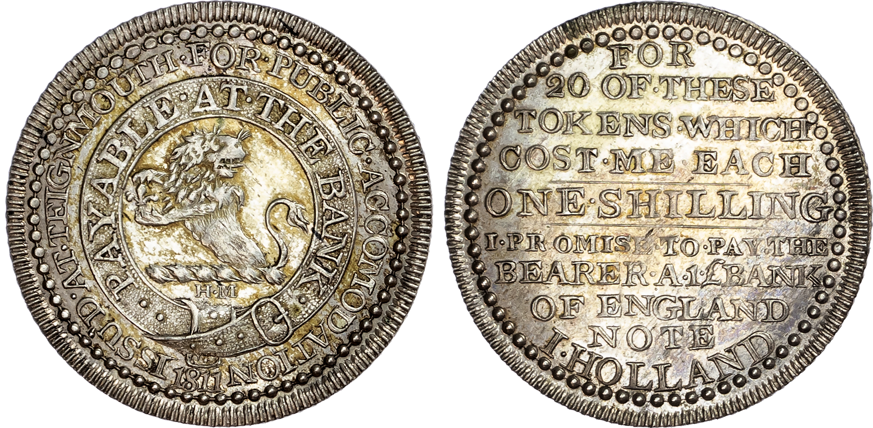 Devonshire, Teignmouth. John Holland, silver shilling, 1811. 