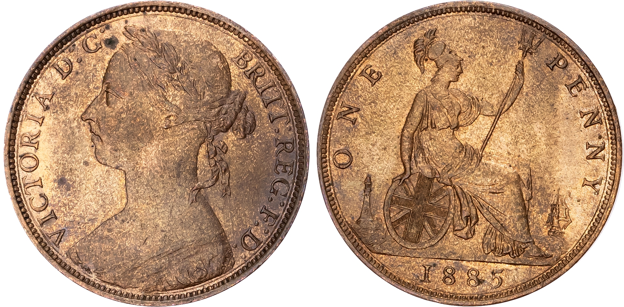 Victoria (1837-1901), Bronze Penny, 1885