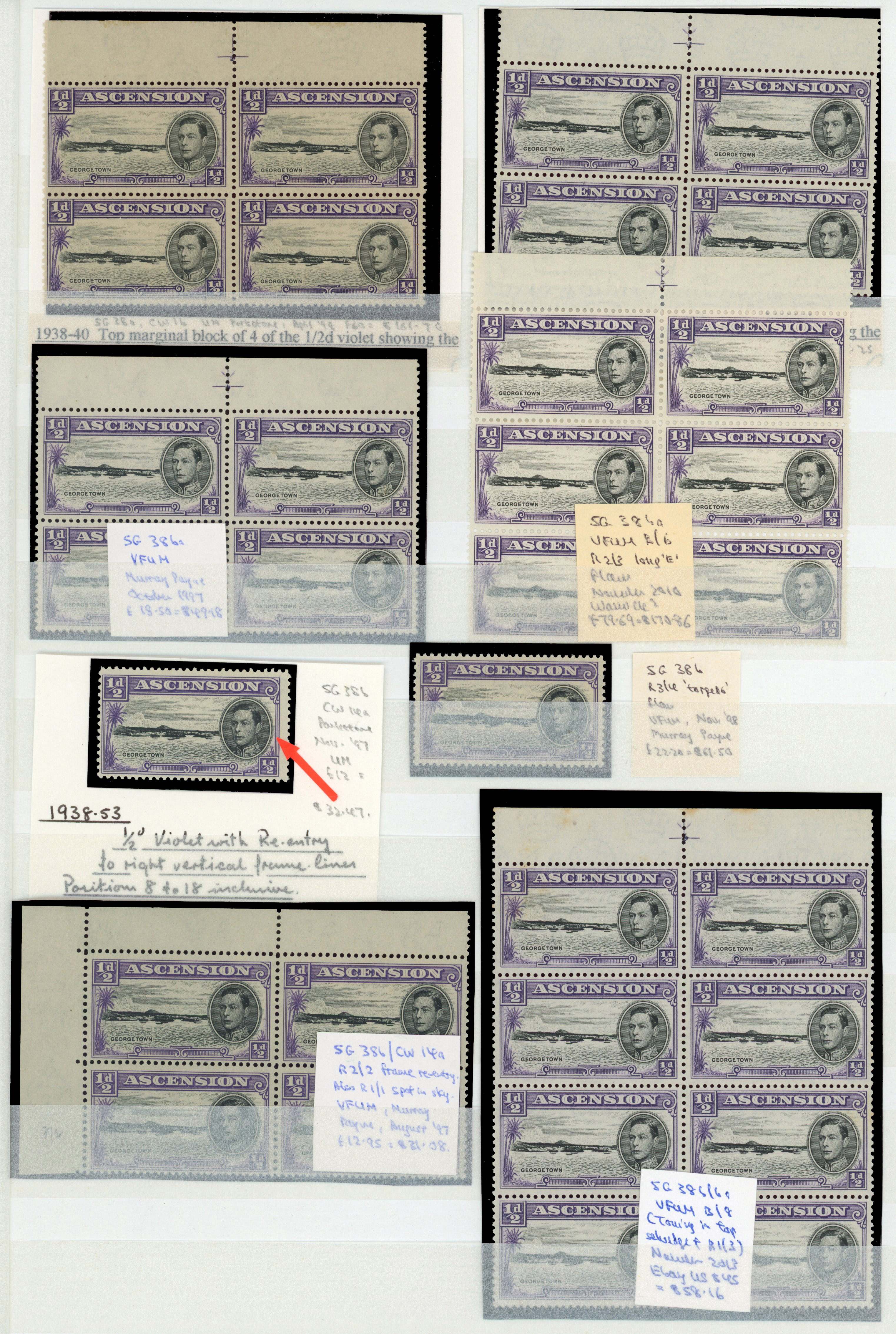 Ascension SG 38a/47b varieties mint