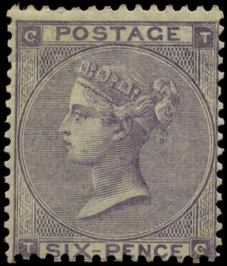 1864 6d lilac Pl. 4 (TC) wmk emblems,...