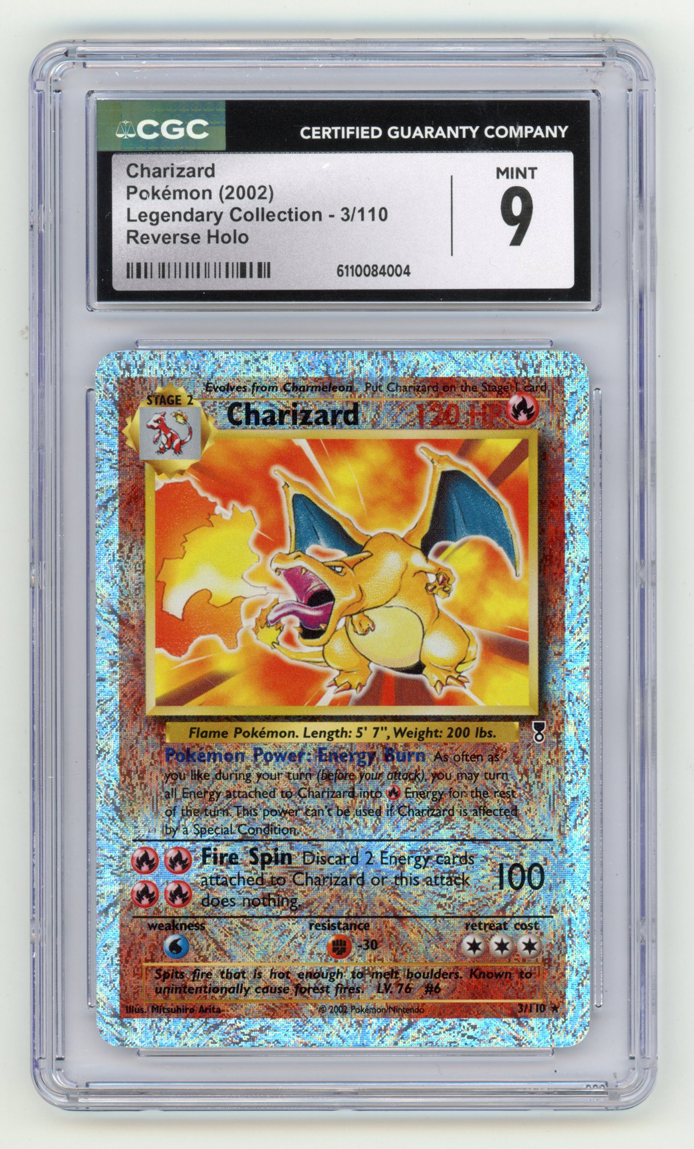 CGC 9 Charizard #3 Reverse Holo - Legendary Collection