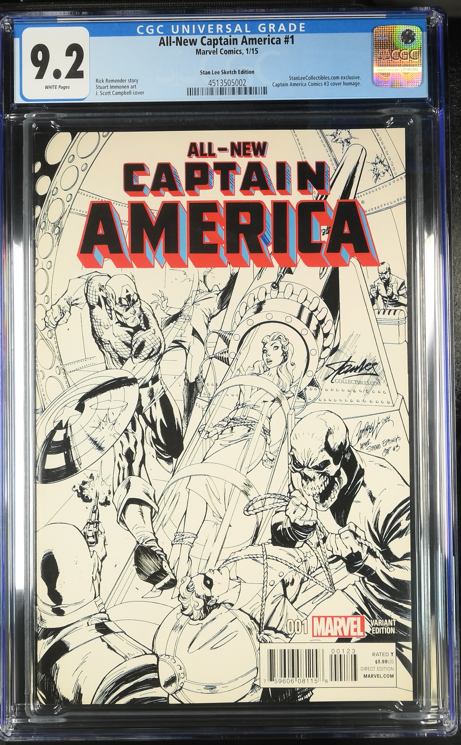 All New Captain America #1 (Marvel Comics 2015) CGC 9.2 Stan Lee Exclusive