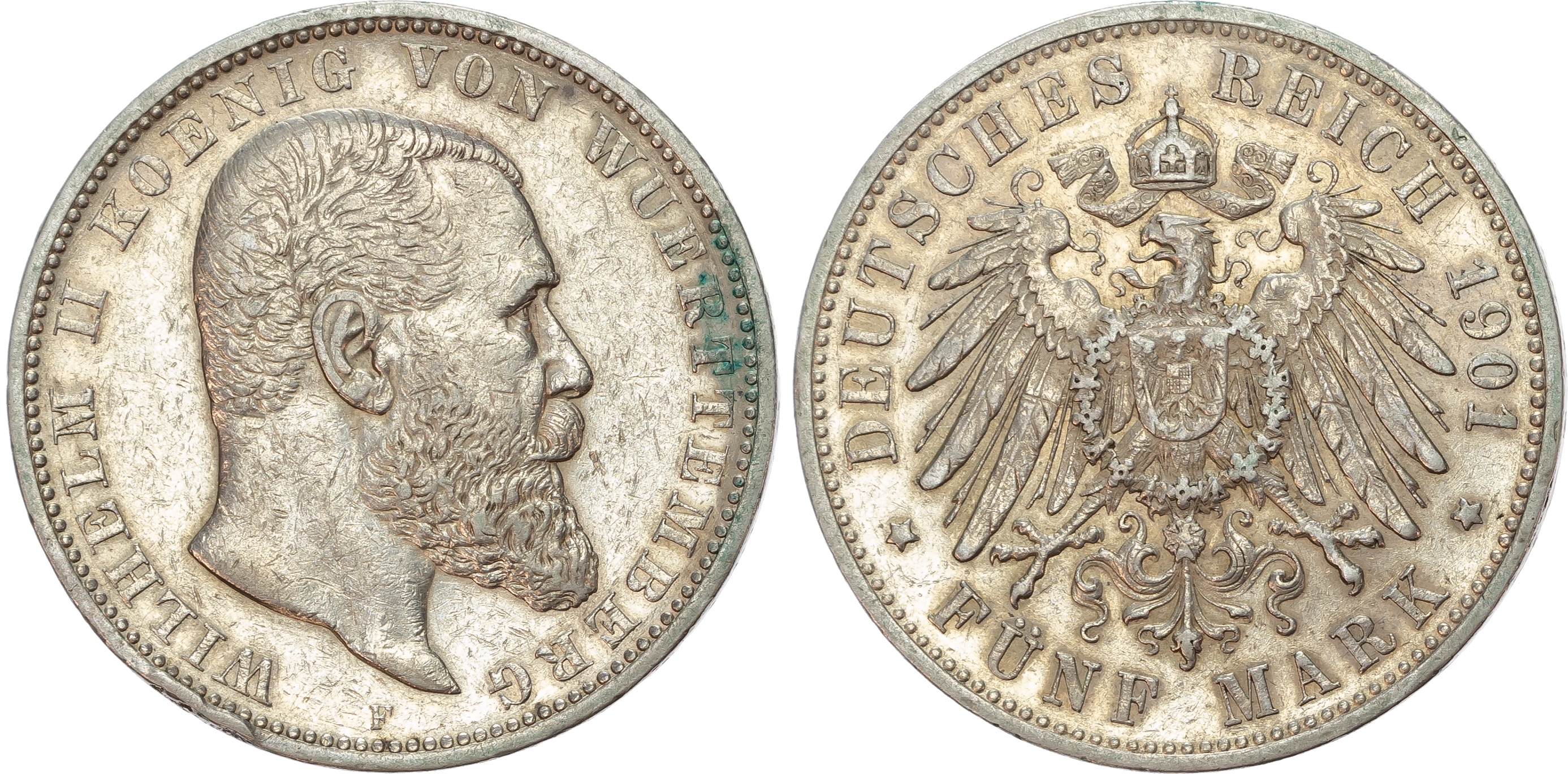 Germany, Württemberg, Wilhelm II (1891-1918), silver 5 Marks (8).