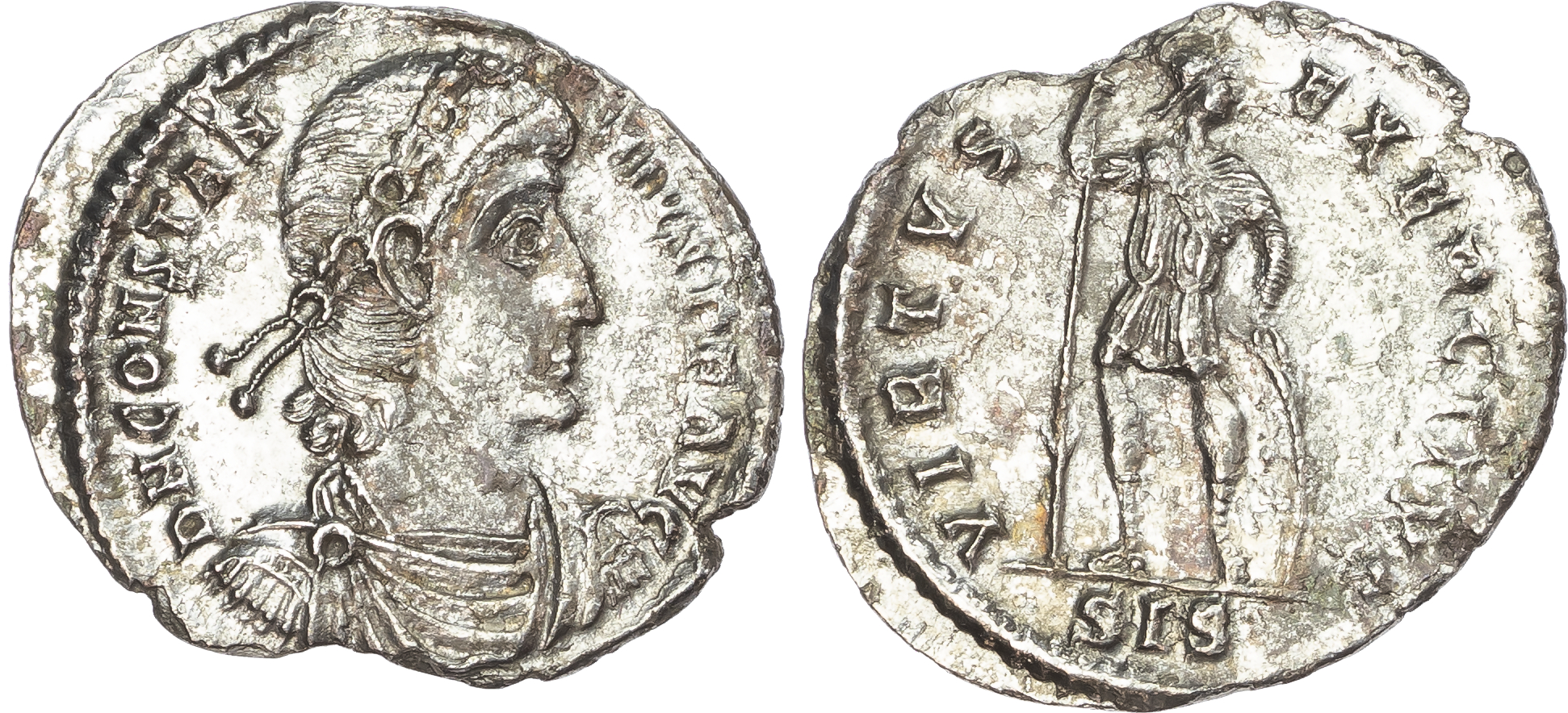 Constantius II (AD 337-361) AR Light Miliarense, Siscia, AD 351-355, 3.78g.