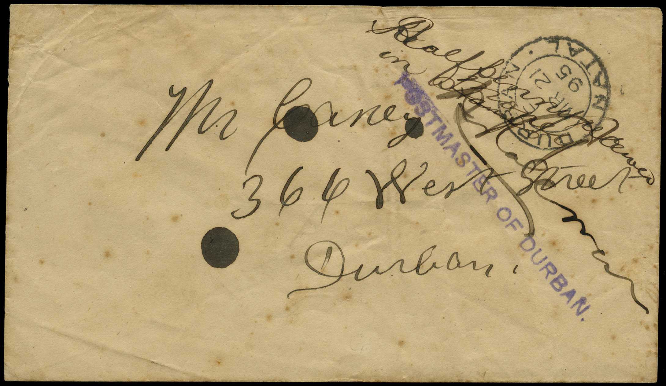 1895 COLEMAN PROVISIONAL: envelope...
