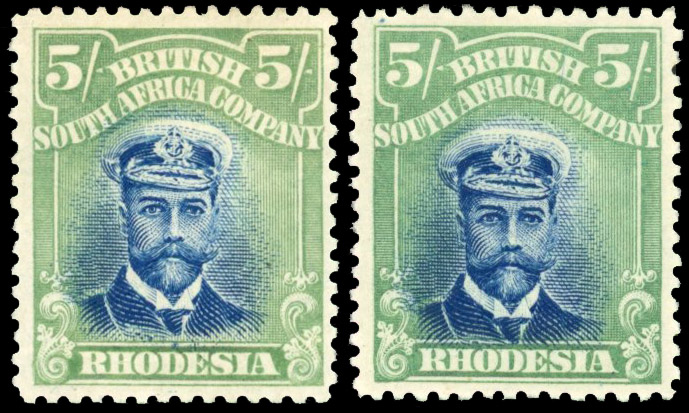 Rhodesia 5/- SG 238 shades mint