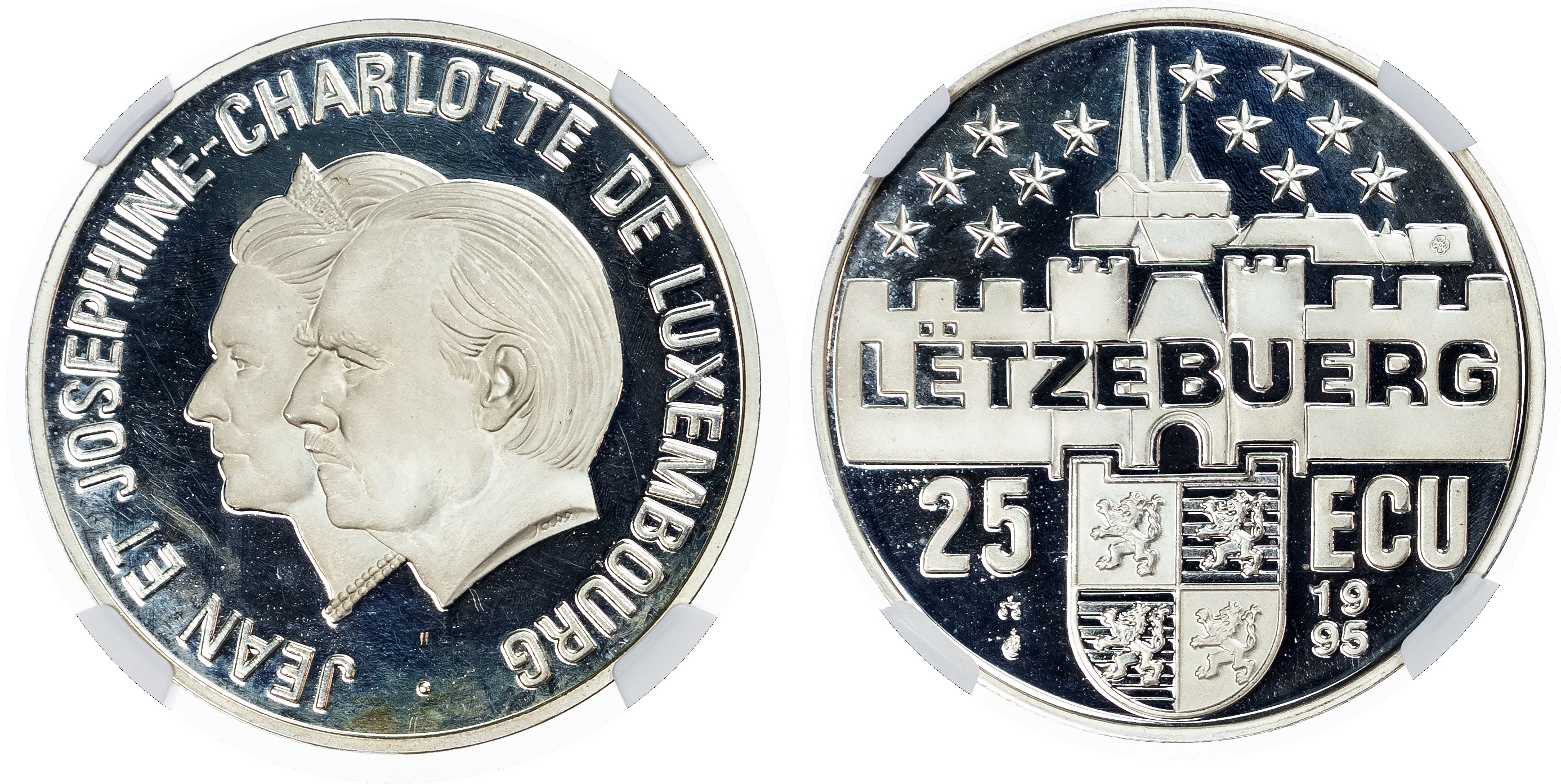 Luxembourg. Grand Duke Jean AR Proof Fantasy 25 Ecu. 1995.