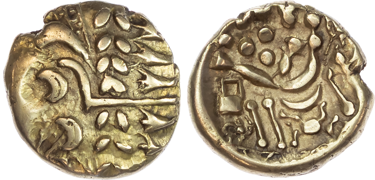 Belgae, Uninscribed (c. 60-20 BC) AV Stater, British B, ‘Chute’ type, 6.05g.