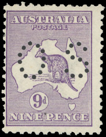 Australia SG O24 1914 official 9d violet mint