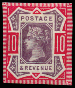 GB SG 210 1890 Jubilee 10d imprimatur