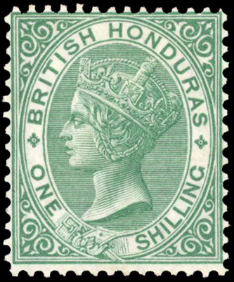 1872-79 Wmk CC, 1s green, large part o.g