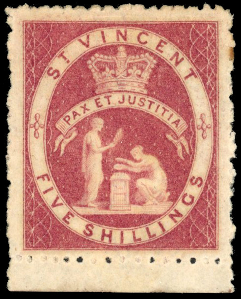 St Vincent SG 32 1880 5s rose-red mint