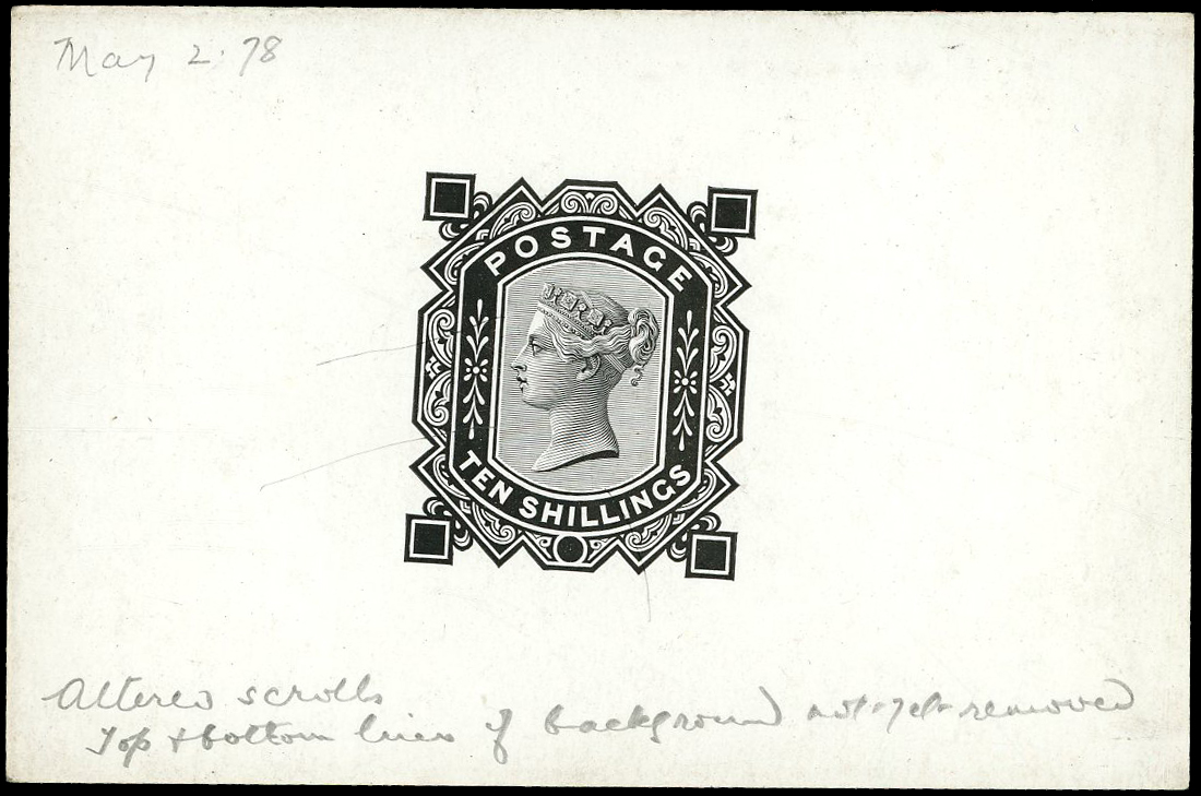 1878 10s Die proof.