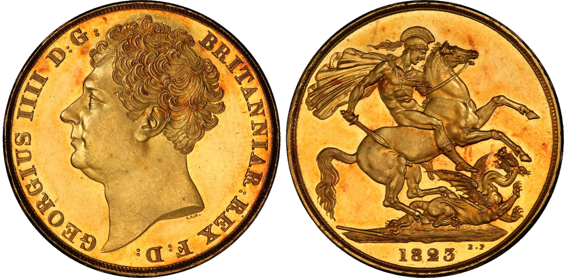 George IV (1820-1830), AV Proof Two Pounds, 1823. PCGS PR64CAM (Highest Graded)