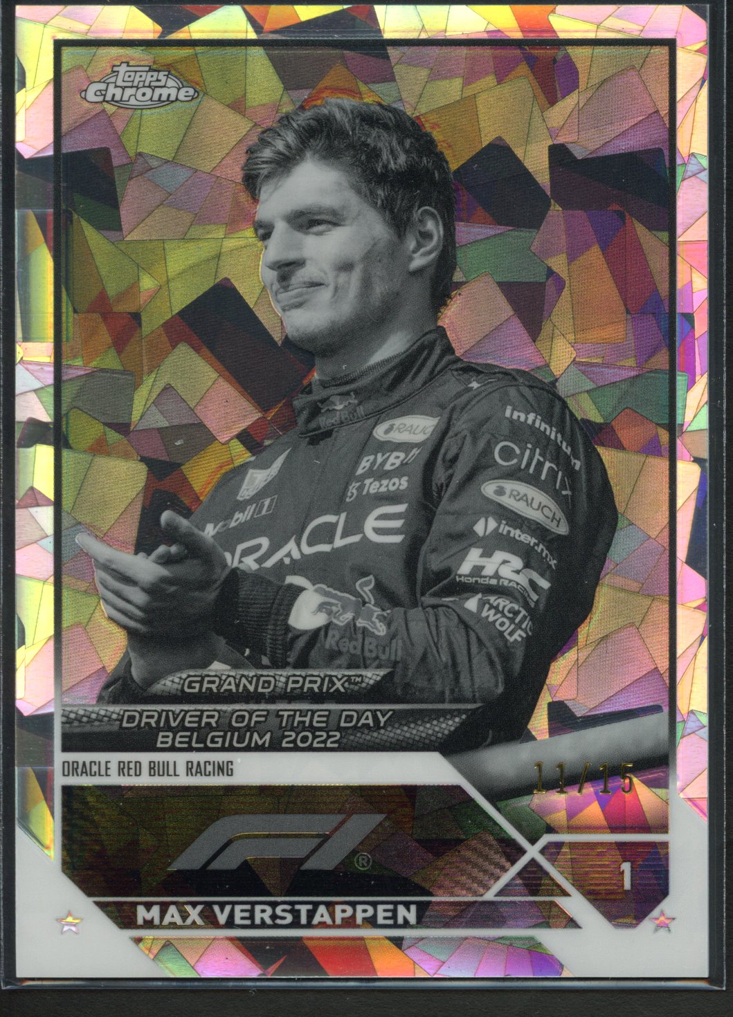 <p>2023 Topps Chrome Sapphire Edition Max Verstappen #179 Black and White</p>