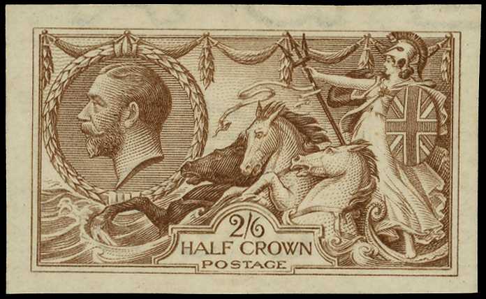 1915 2s6d pale yellow-brown imperforate...